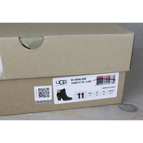 ugg analise brown leather  fur cuff cute booties nib - Picture 4 of 6